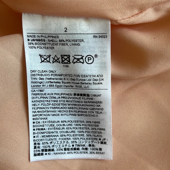 Banana Republic peach pleated midi skirt, size US 2 - Picture 6 of 7